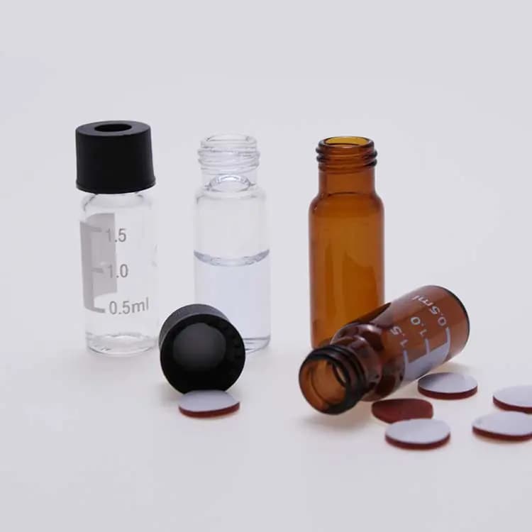 Vial transparente de 2 mL con área para escribir, 8-425, tapa de rosca