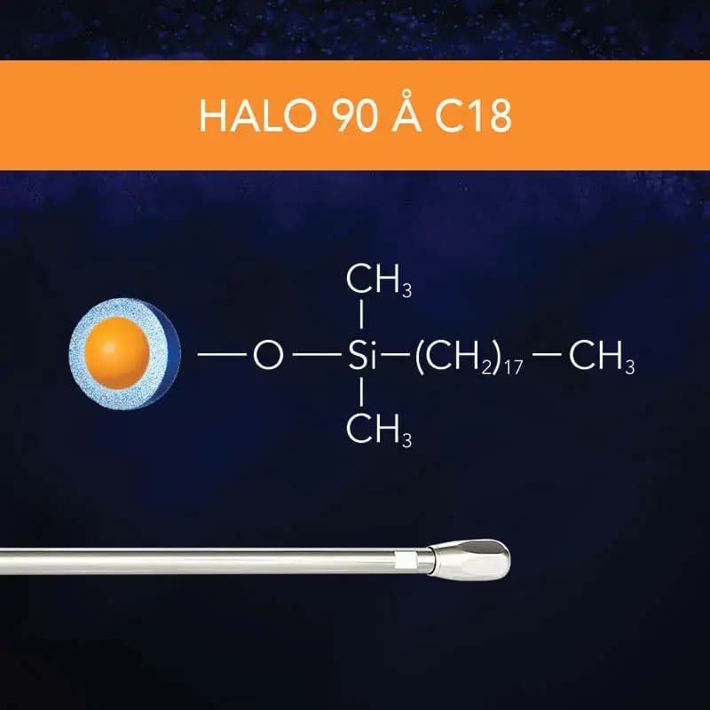 HALO 90 Å C18, 2.7 µm, 4.6 × 100 mm