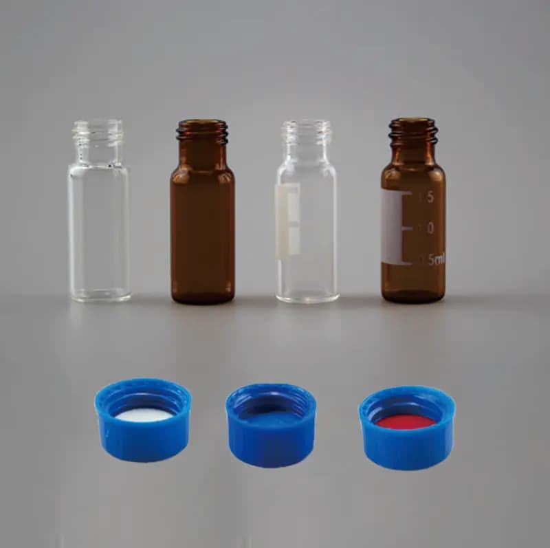 Vial de vidrio transparente de 2 mL con área para escribir, 9-425, tapa de rosca